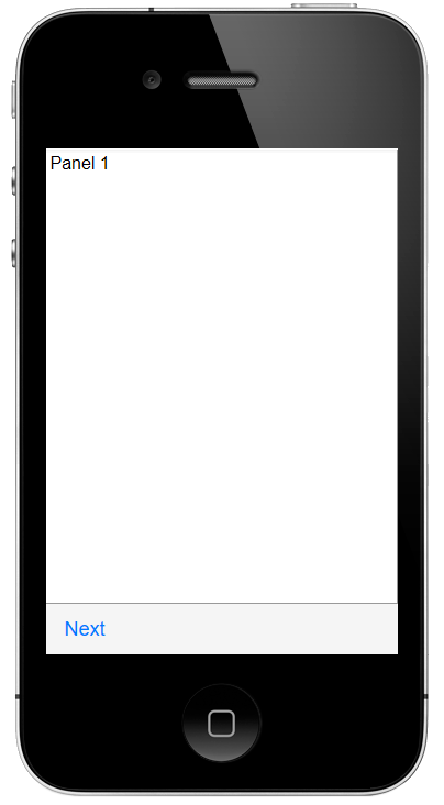 A 'Next' button in a Panel Navigator - Panel Footer